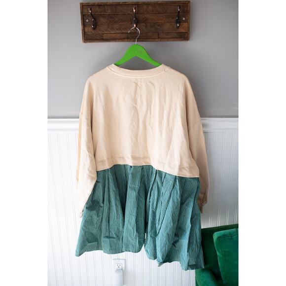 Free People Eleanor Striped Sweatshirt Tunic Dress Oversized Cotton Small NEW - Picture 4 of 4